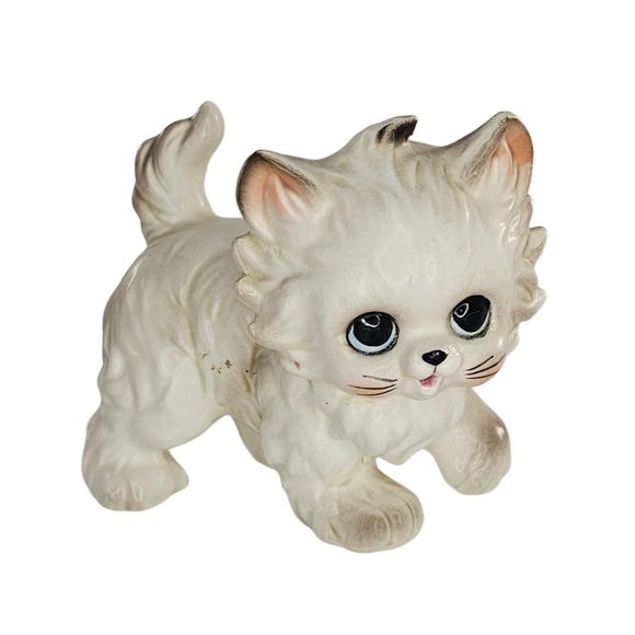 Vintage Josef Originals Persian Kitten Walking Figurine White Cat - Picture 1 of 8
